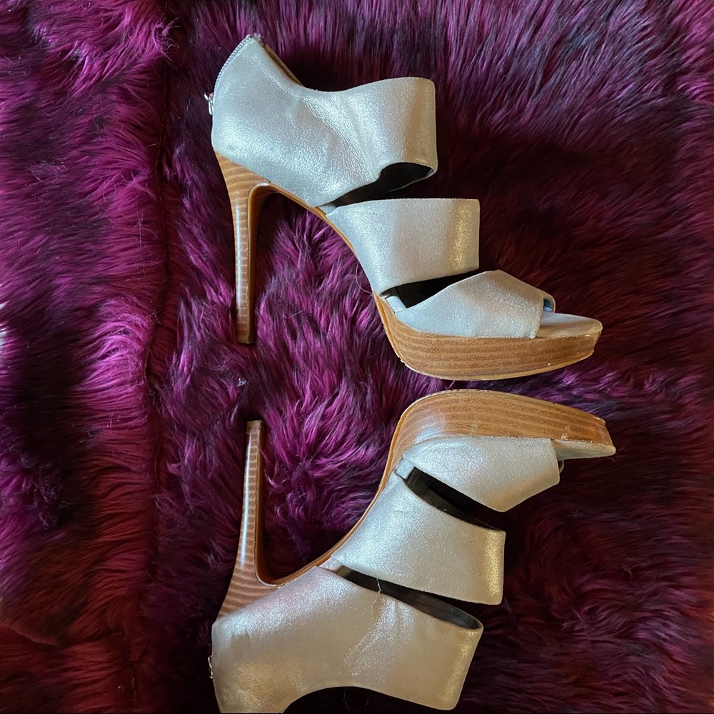 Calvin Klein Sexy Matte Silver Stilettos